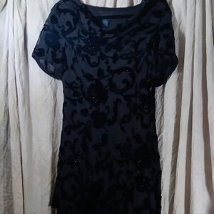 Eva Blue Elegant Black Asymmetrical Dress